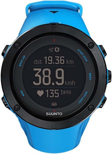Suunto Ambit3 Peak HR Stainless Steel 50mm Waterproof Smartwatch with Heart Rate Monitor (Blue)