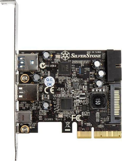 Silverstone PCIe Controller with 3 Type-C / USB 3.0 / USB 3.1 Ports