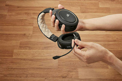 Corsair HS70 PRO Wireless Über Ohr Gaming-Headset mit Verbindung USB Cream