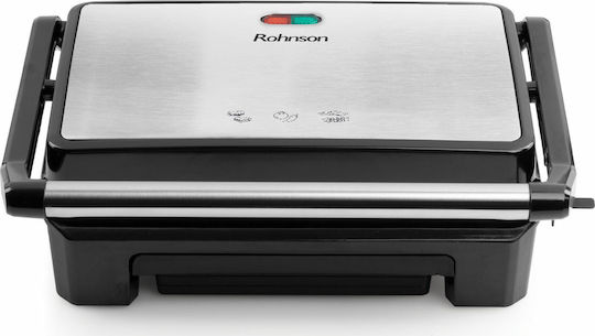 Rohnson Sandwich Maker Grill with Ceramic Plates 800W Inox