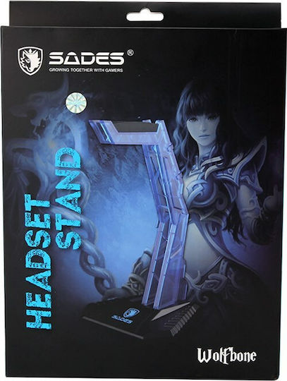 Sades Wolfbone SA-D1 Επιτραπέζια Βάση Ακουστικών Μπλε