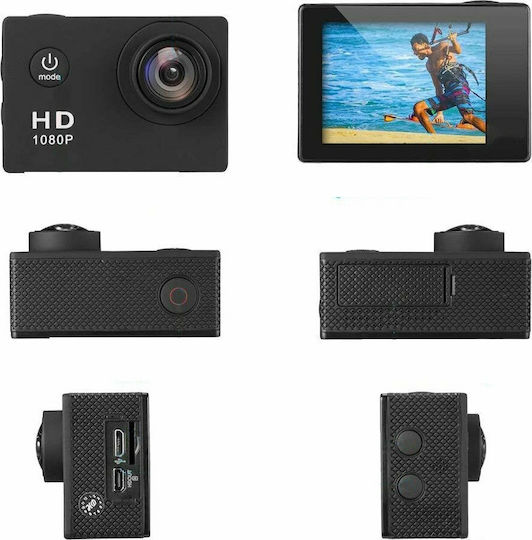 Clever V1 Action Camera HD (720p) Υποβρύχια (με Θήκη) με Οθόνη Μαύρη