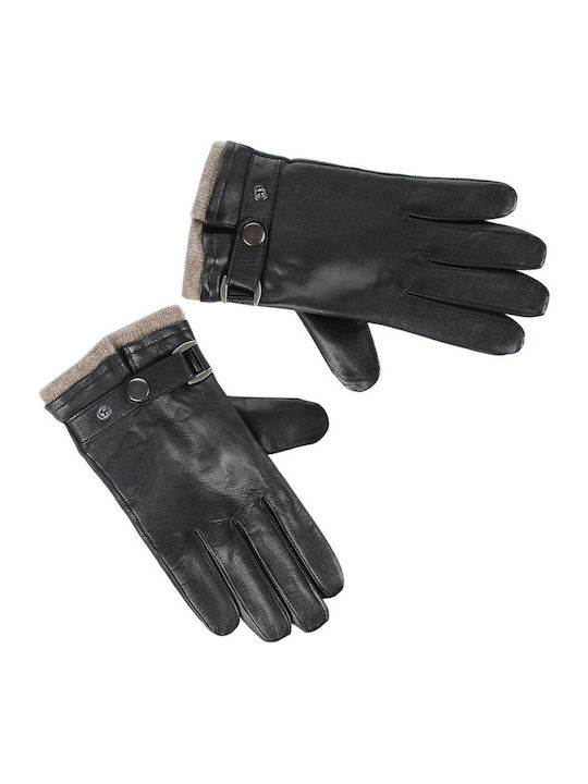 Guy Laroche Men's Leather Gloves Black 98954