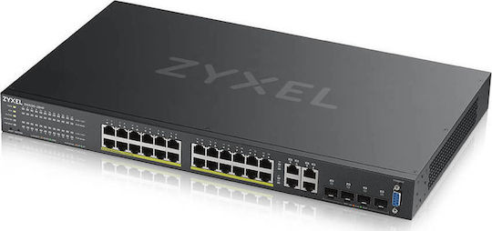 Zyxel GS2220-28HP v2 Verwalteter L2 Power over Ethernet Switch mit 24 Gigabit (1Gbps) Ethernet-Ports und 4 SFP-Ports
