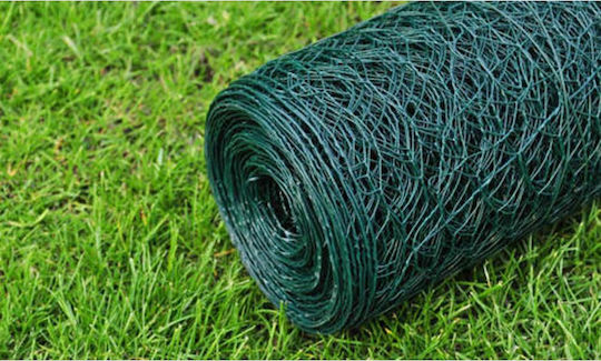 vidaXL Wire Fencing Galvanized with PVC Coating Green 1x25m