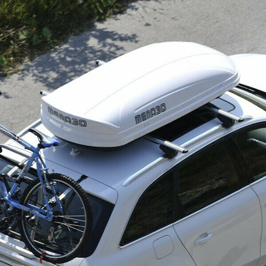 Menabo Mania Car Roof Box with Single Opening and 320lt Capacity White