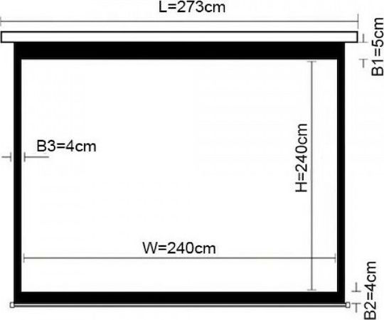 Brateck electric PEAB135 cu logo-ul imaginii 1:1 240cmx240cm / 135"