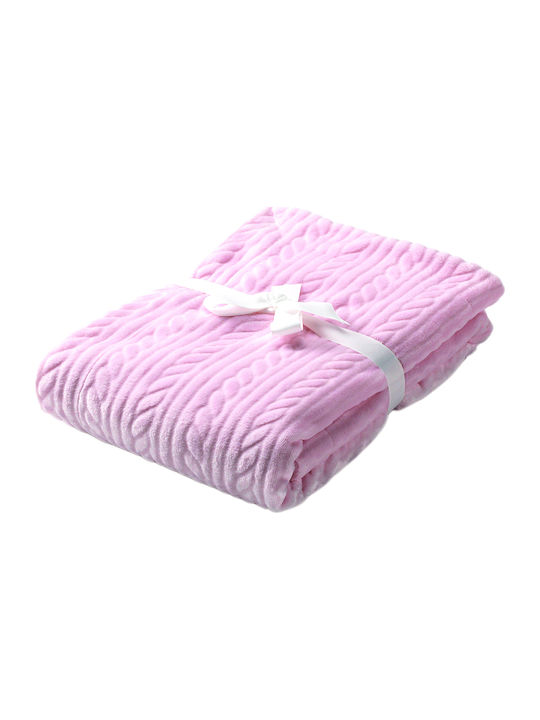 Morven Baby Velvet Nursery Swaddling Blanket Mimos G84 Pink 80x110cm