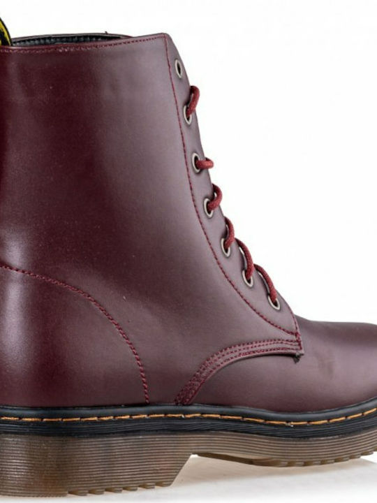 Envie Shoes Women's Combat Boots Burgundy