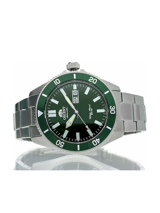 Orient Ανδρικό Ρολόι 44mm Μπαταρίας με Ασημί Μεταλλικό Μπρασελέ