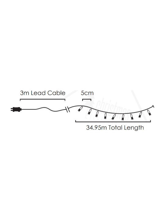700 Lights LED 35m. Cold White in String 1pcs
