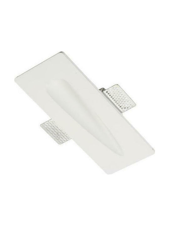 Aca Trimless Macy Rectangle Plaster Recessed Spot with Integrated LED White 32x10cm.