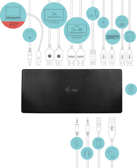 i-tec USB-C Quattro Display Docking Station with Power Delivery 85 W