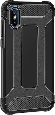 Hurtel Armor Guard Hybrid Plastic Back Cover Durable Black (Redmi 9A / 9AT)