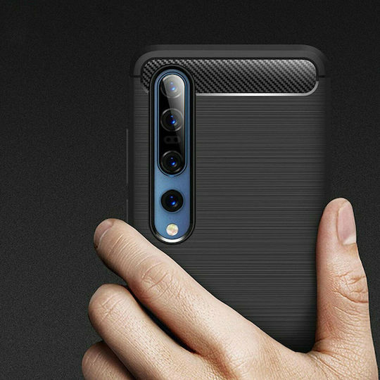 Hurtel Brushed Carbon Back Cover Silicone Black (Xiaomi Mi 10 / Mi 10 Pro)