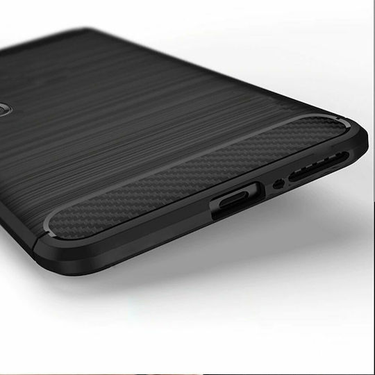 Hurtel Brushed Carbon Back Cover Silicone Black (Xiaomi Mi 10 / Mi 10 Pro)