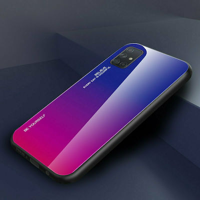 Hurtel Gradient Glass Synthetic Back Cover Blue (Galaxy A71)