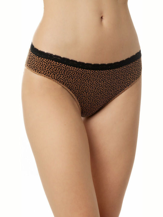 Women's Slip 2Pack with Lace Black/Animal Print