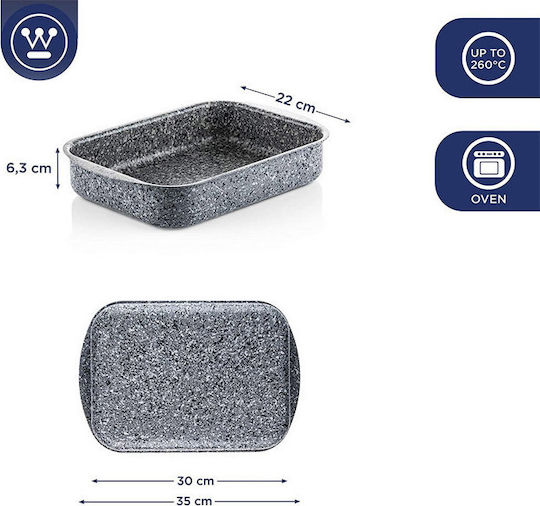 Westinghouse Ταψί Αλουμινίου με Επίστρωση από Πέτρα 22x30cm