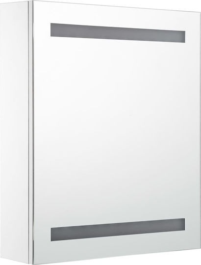 vidaXL Rectangular Bathroom Mirror Led made of MDF with Cabinet 50x60cm White