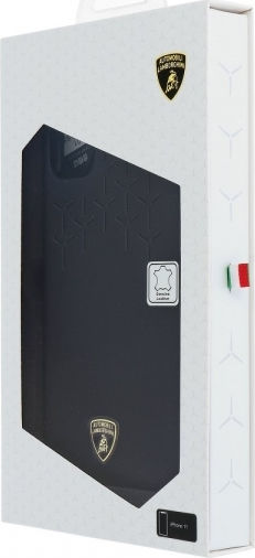 Lamborghini Ursus D2 Задна корица Кожа Черен (iPhone 11 Pro Max)
