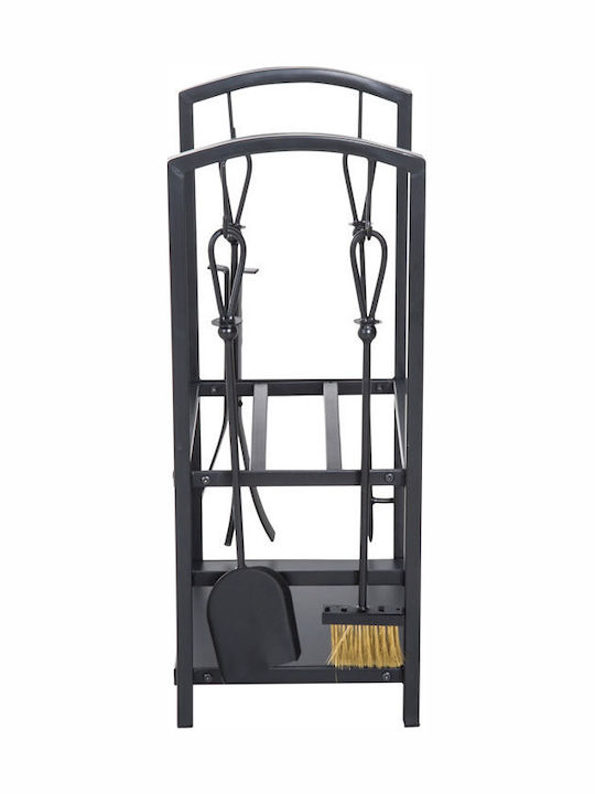 HomCom Metallisch Regal Holzlagerung 40x30x74.5cm