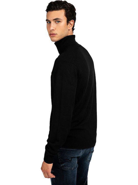 Guess Men's Long Sleeve Sweater Turtleneck Black