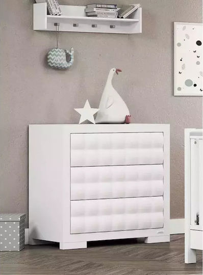 Eden Baby Wickelkommode mit 3 Schubladen Weiß 94x50x91cm