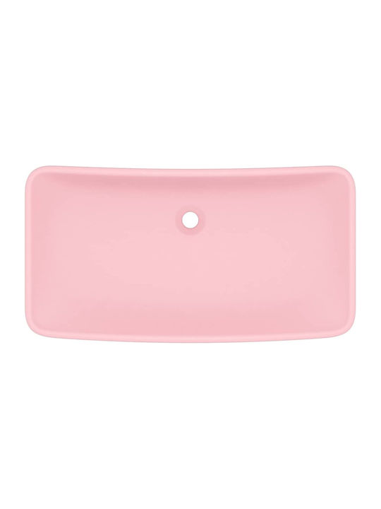 vidaXL Επικαθήμενος Νιπτήρας Κεραμικός 71x38x13.5cm Ροζ