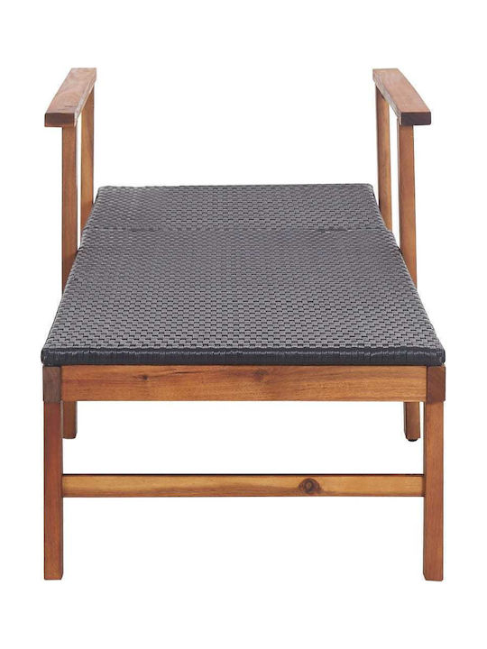 Градински и басейнови шезлонги Rattan с текстилен материал Кафяв 200x55x56см
