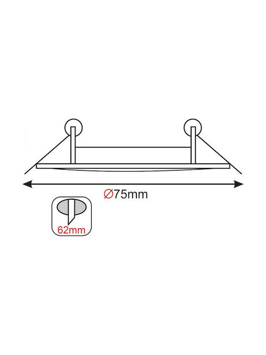 Aca Rotund Metalic Cadru pentru Spoturi GU10 MR16 Argint 7.5x7.5cm.