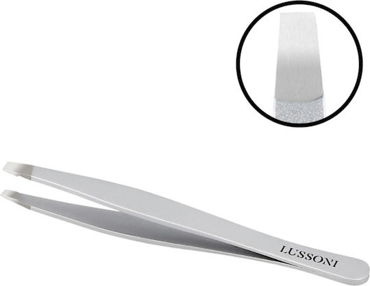Lussoni Augenbrauenpinzette mit Gerader Spitze Silber
