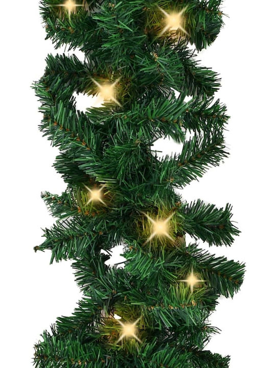 vidaXL Weihnachtliche Girlande Beleuchtet Plastik Grün 2000cm 1Stück 20m LED