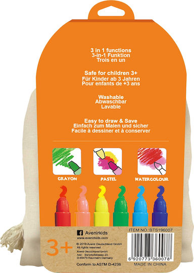 Avenir Silky Crayons Set von Buntstiften mit 6 Farben 60409