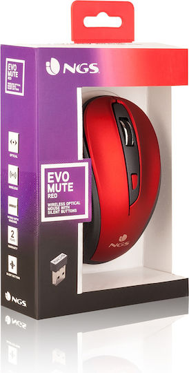 NGS Evo Mute Wireless Ergonomic Mouse Red