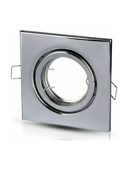 V-TAC Platz Metallisch Rahmen für Spots GU10 MR16 verstellbar Silber 8.2x8.2cm. 1Stück