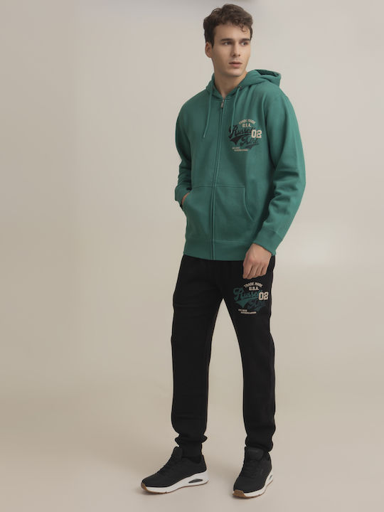 Russell Athletic Men's Sweatshirt with Hood and Pockets Green