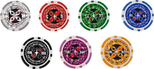 SPM Set 500 Poker Chips 10gr in Suitcase with 5 Decks and Felt
