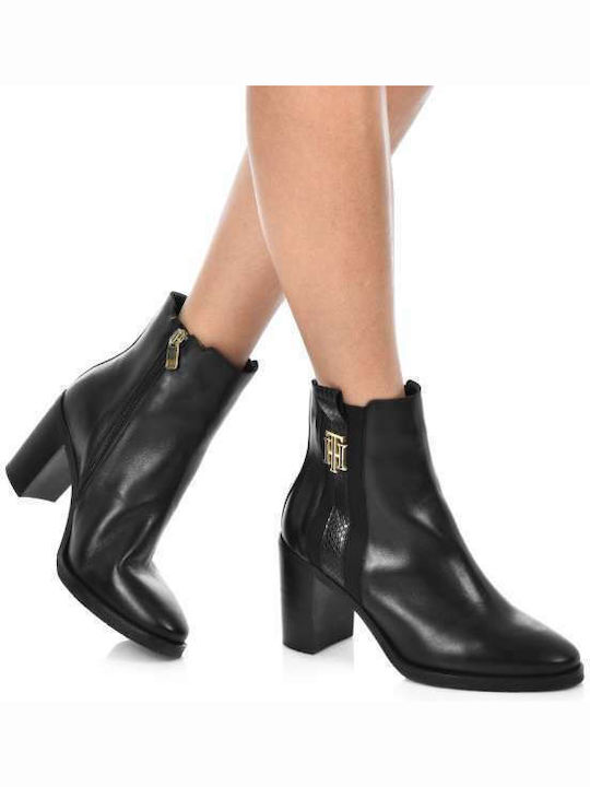 Piele Botine pentru femei cu toc înalt Negru FW0FW05192BDS