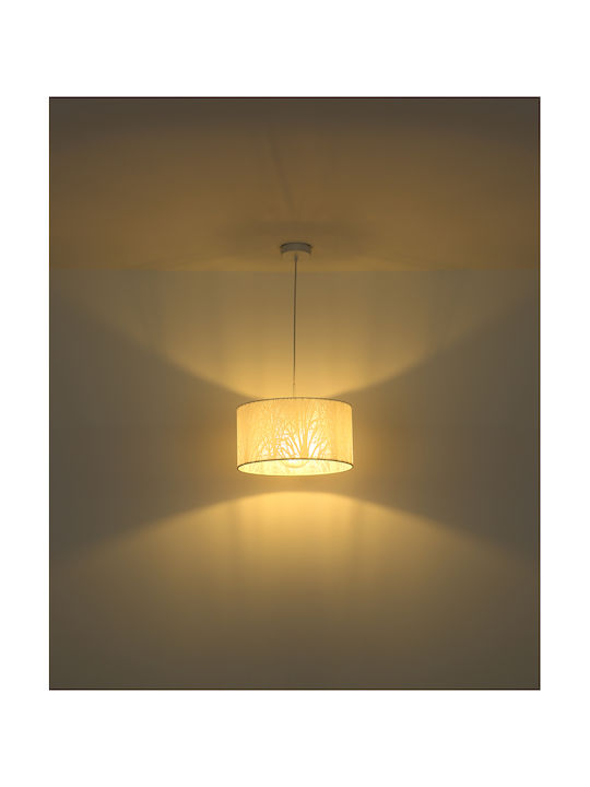 Globo Lighting Pinni Κρεμαστό Φωτιστικό Λευκό με Ντουί E27 38εκ.