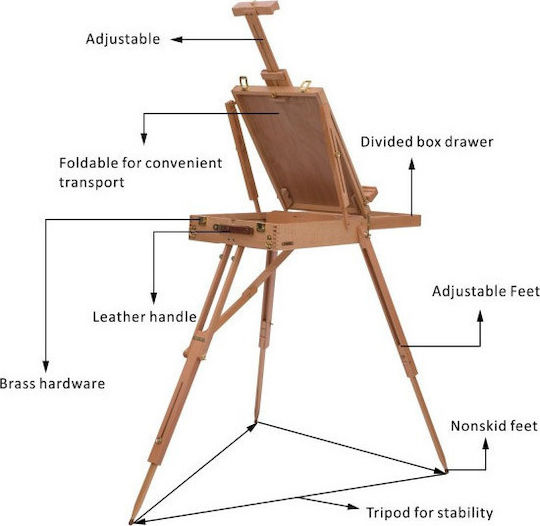 HomCom Floor Wooden Folding Easel Easel 77x184cm