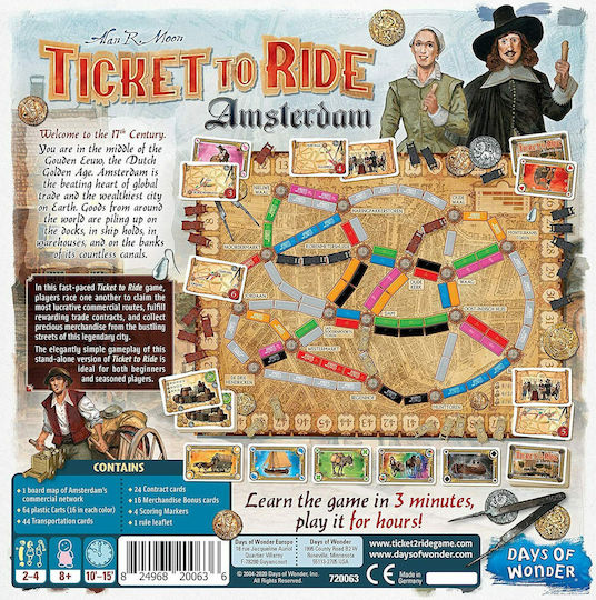 Επιτραπέζιο Παιχνίδι Ticket to Ride: Amsterdam για 2-4 Παίκτες 8+ Ετών (EN) Days of Wonder