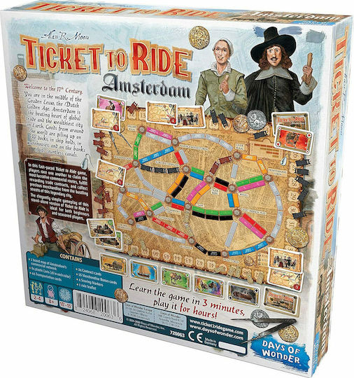 Επιτραπέζιο Παιχνίδι Ticket to Ride: Amsterdam για 2-4 Παίκτες 8+ Ετών (EN) Days of Wonder