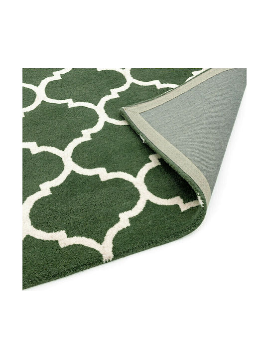 Asiatic London Ogee Handmade Rug Rectangular Wool Green