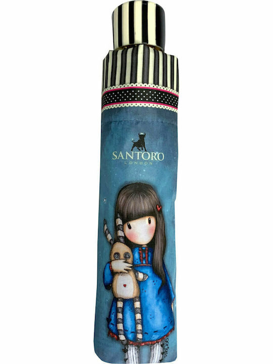 Santoro Kinder Regenschirm Faltbar Gorjuss Hush Little Bunny Blau