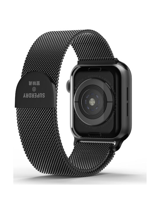 Superdry Chainmail Milanese Strap Stainless Steel Black (Apple (Apple Watch 38/40/41/42mm)