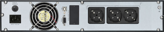 FSP/Fortron Champ Rack UPS On-Line 2000VA 1800W with 3 Schuko AC Outlets