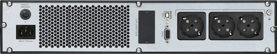 FSP/Fortron Champ Rack UPS On-Line 1000VA 900W με 3 Schuko Πρίζες