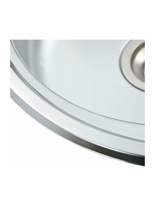 vidaXL Ένθετος Νεροχύτης Inox Brushed Μ48xΠ48cm Ασημί