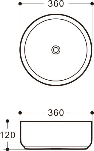 Piccadilly GA-4016B Επικαθήμενος Νιπτήρας Πορσελάνης 36x36x12cm